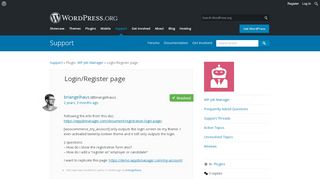 
Login/Register page | WordPress.org  
