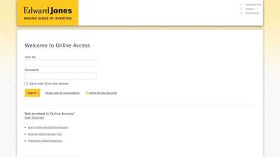 Logon: Enter User ID  Edward Jones Account Access