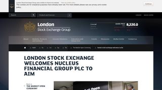 
                            6. london stock exchange welcomes nucleus financial group plc ... - Nucleus Platform Client Portal
