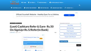 
                            7. (Loot) Cashkaro Refer & Earn- Rs.50 On SignUp+Rs.5/Refer ... - Cashkaro Sign Up Bonus
