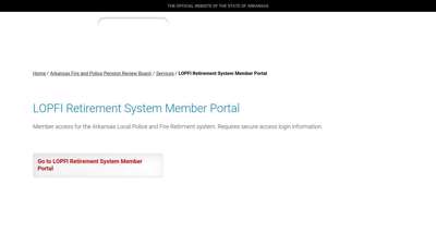 LOPFI Retirement System Member Portal  Arkansas.gov