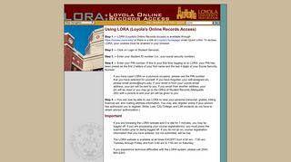 
                            8. LORA: Loyola Online Records Access - Employee Web Services - Loyno Lora Portal