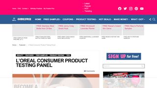
L'Oreal Consumer Product Testing Panel • Guide2Free Samples  
