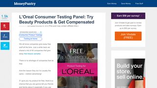 
L'Oreal Consumer Testing Panel: Try Beauty Products & Get ...  
