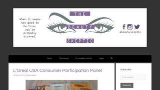 
L'Oreal USA Consumer Participation Panel » Beauty Skeptic  
