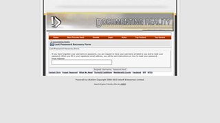 
                            2. Lost Password Recovery Form - Documenting Reality - Documenting Reality Login And Password