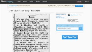 
                            7. Lottin & Lumen visit George Bacon 1914 - Newspapers.com - Lumen Login Cassville