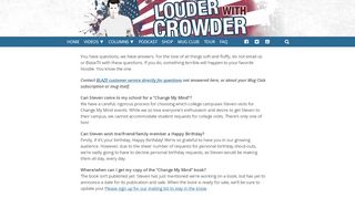 Louder with Crowder Frequently Asked Questions and Answers - Louder With Crowder Crtv Portal