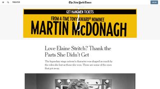 
Love Elaine Stritch? Thank the Parts She Didn't Get - The New ...  
