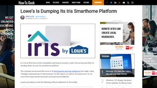 
                            3. Lowe's Is Dumping Its Iris Smarthome Platform - How-To Geek - Lowes Iris Portal