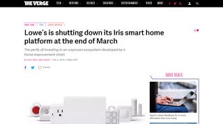 
                            7. Lowe's is shutting down its Iris smart home platform at the end ... - Lowes Iris Portal