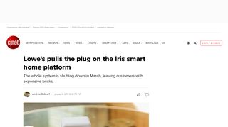
                            6. Lowe's pulls the plug on the Iris smart home platform - CNET - Lowes Iris Portal