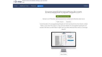 Lowesappliancepartsquik.com Metrics. Appliance Parts ...