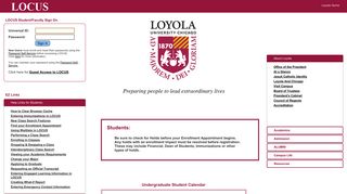 
                            2. Loyola University Chicago: Portal 9.1 LOCUS - Loyola Student Portal