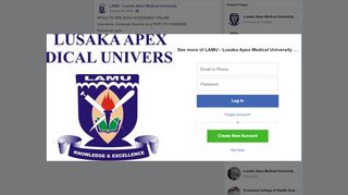 
                            2. Lusaka APEX Medical University LAMU - Facebook - Lusaka Apex Medical University Student Portal