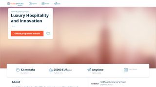 
                            8. Luxury Hospitality and Innovation, M.Sc. - at SKEMA Business School ... - Your Education Portal Skema