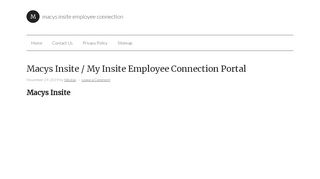 Macys Insite Employee Connection - My Insite Associate ... - Www Employeeconnection Net Macys Insite Portal