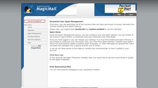 
                            8. MagicMail Spam Management - Pocketinet WebMail - Pocketinet Portal