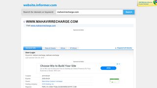
                            7. mahavirrecharge.com at WI. User-Login - Website Informer - Mahavir E Recharge Portal