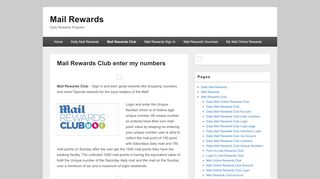 
                            5. Mail Rewards Club enter my numbers – Mail Rewards - Mail Rewards Portal Numbers