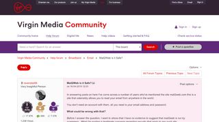 
                            6. Mail2Web is it Safe? - Virgin Media Community - 3973518 - Www Mail2web Com Portal Uk