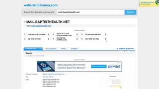 
                            3. mail.baptisthealth.net at Website Informer. Sign In. Visit Mail ... - Baptist Health South Florida Email Portal