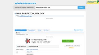 
mail.fairfaxcounty.gov at Website Informer. Outlook. Visit Mail ...  
