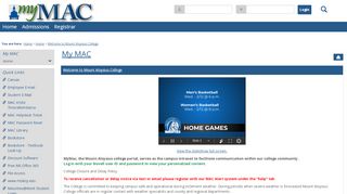 
                            2. Main View | Home | My MAC - Welcome to Mount Aloysius College - Mount Aloysius College Portal