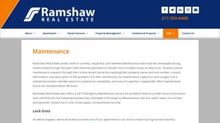 
                            7. Maintenance - Ramshaw Real Estate - Ramshaw Real Estate Portal