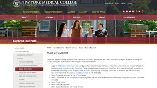 
                            8. Make a Payment - New York Medical College | Touro College - Touroone Student Portal