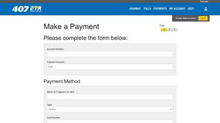 
                            3. Make a Payment Step 1 | 407 ETR