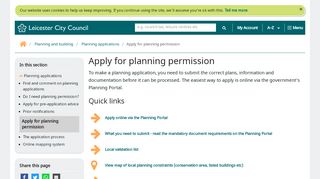 
                            5. Make an application - Leicester City Council - Leicester City Council Planning Portal