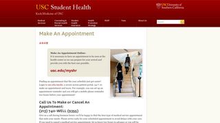 
                            3. Make an Appointment | USC Student Health - Usc Health Center Portal