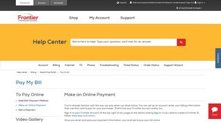 
                            9. Make an Online Payment - Or Change Your Payment - Frontier