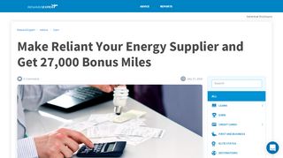 
                            7. Make Reliant Your Energy Supplier and Get 27,000 Bonus Miles - Reliant Sign Up Bonus