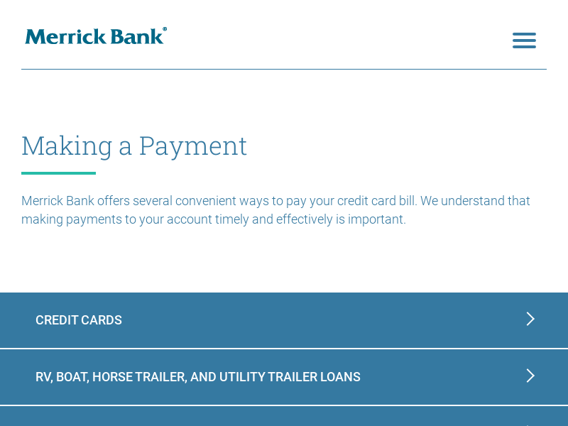 Making a Payment  Merrick Bank