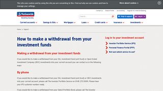 Making a withdrawal from your investment funds  Nationwide