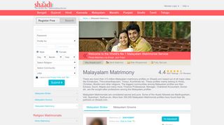 
                            8. Malayalam Matrimony & Matrimonial Site - Shaadi.com - Manorama Matrimony Portal