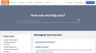 Manage Account | Public Storage - Publicstorage Com Sign Up