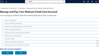 
                            8. Manage and Pay Your Walmart Credit ... - Walmart.com Help - Wmcc Walmart Credit Card Portal