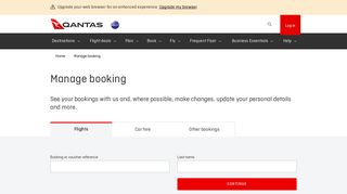 
                            2. Manage booking | Qantas US - Qantas Frequent Flyer Portal Manage My Booking