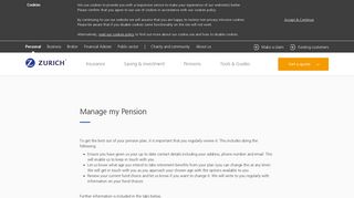 Manage my pension  Pensions  Zurich