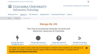 Manage My UNI  Columbia University Information Technology