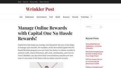 Manage Online Rewards with Capital One No Hassle Rewards!