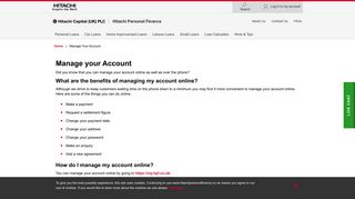 
                            1. Manage Your Account | Hitachi Personal Finance - Portal Hitachi Personal Finance