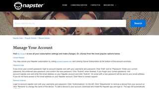 
                            4. Manage Your Account – Napster Help - Rhapsody Portal And Password