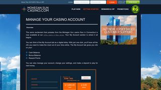 
                            7. MANAGE YOUR CASINO ACCOUNT - Mohegan Sun Online ... - Mohegan Sun Rewards Portal