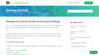 
                            5. Manage your parent profile and account settings – Classcraft ... - Game Classcraft Com Portal