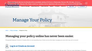
Manage Your Policy | Chesapeake Employers Insurance ...  
