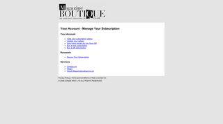 
Manage Your Subscription - the Magazine Boutique  
